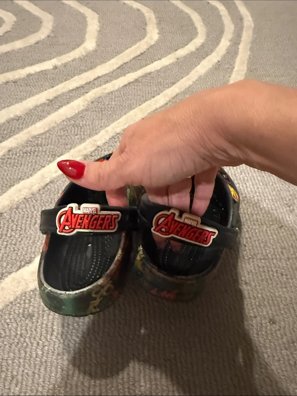 CROCS Kids Black Multi-Color Marvel Clog with Hero Jibbitz